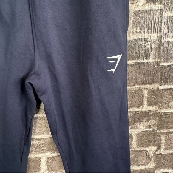 Gymshark crest joggers navy blue sweat pants pockets - Picture 5 of 11